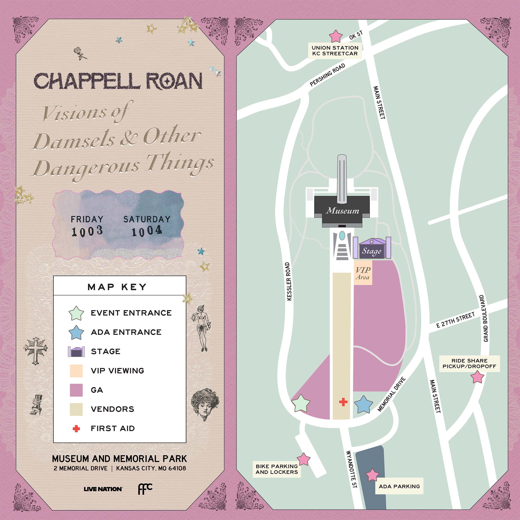 Graphical map of Museum and Memorial Park located at 2 Memorial Drive, Kansas City, MO 64108